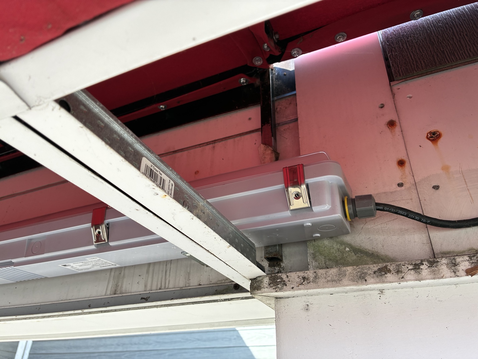 New commercial linear LED fixture installation