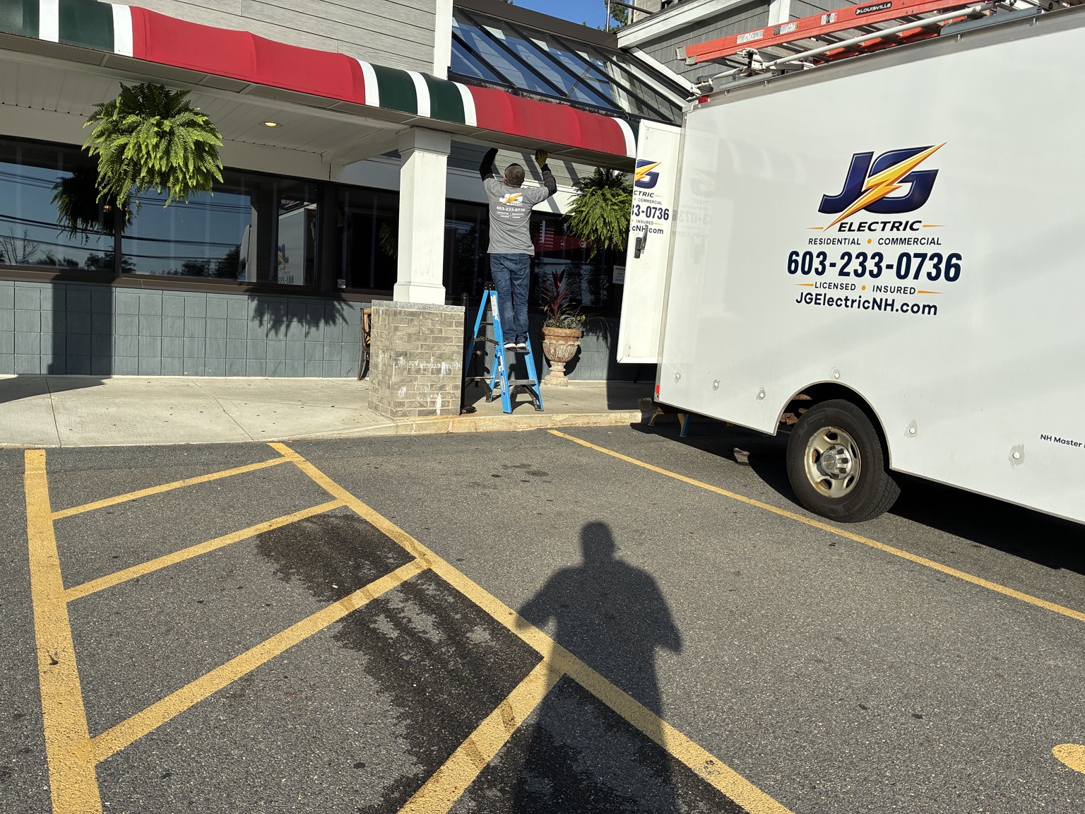 JG Electric commercial outdoor LED lighting installation in Southern New Hampshire