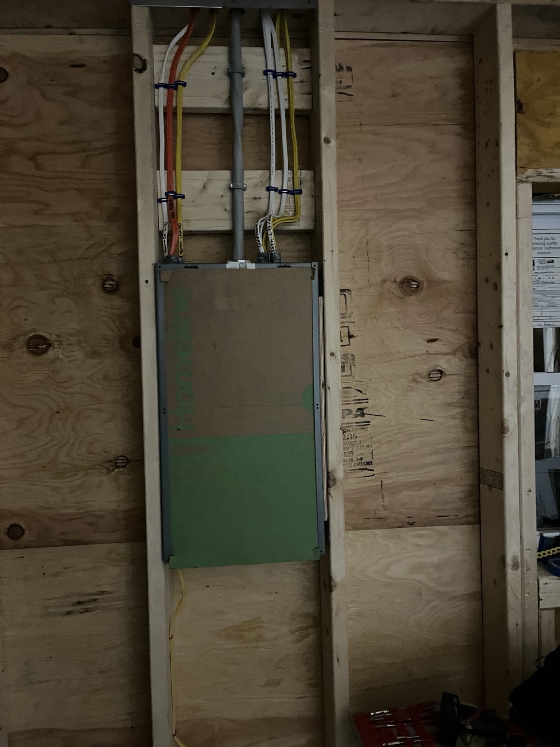 Organized rough electrical wiring for residential home addition