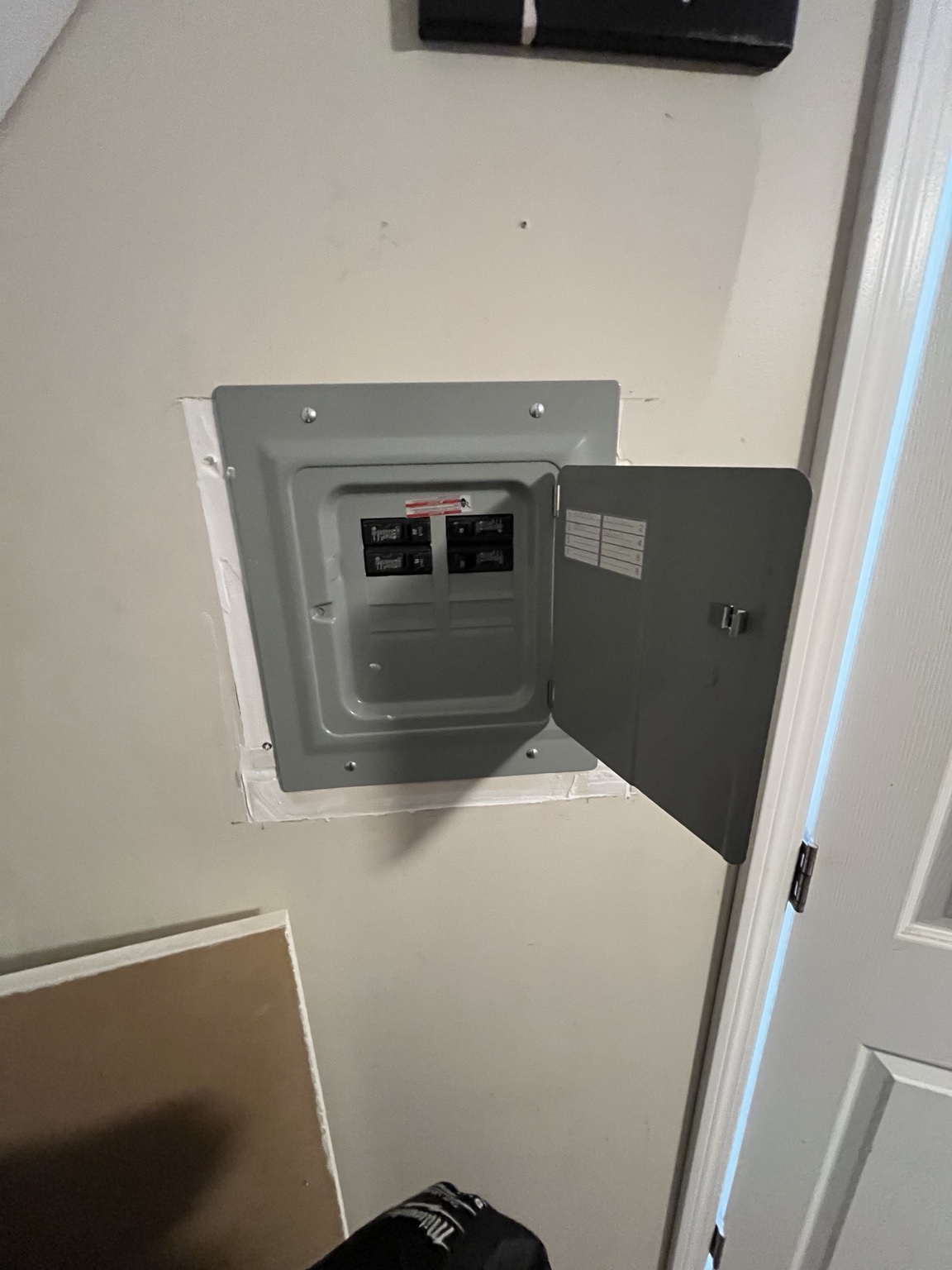 Third-floor electrical subpanel installation by JG Electric