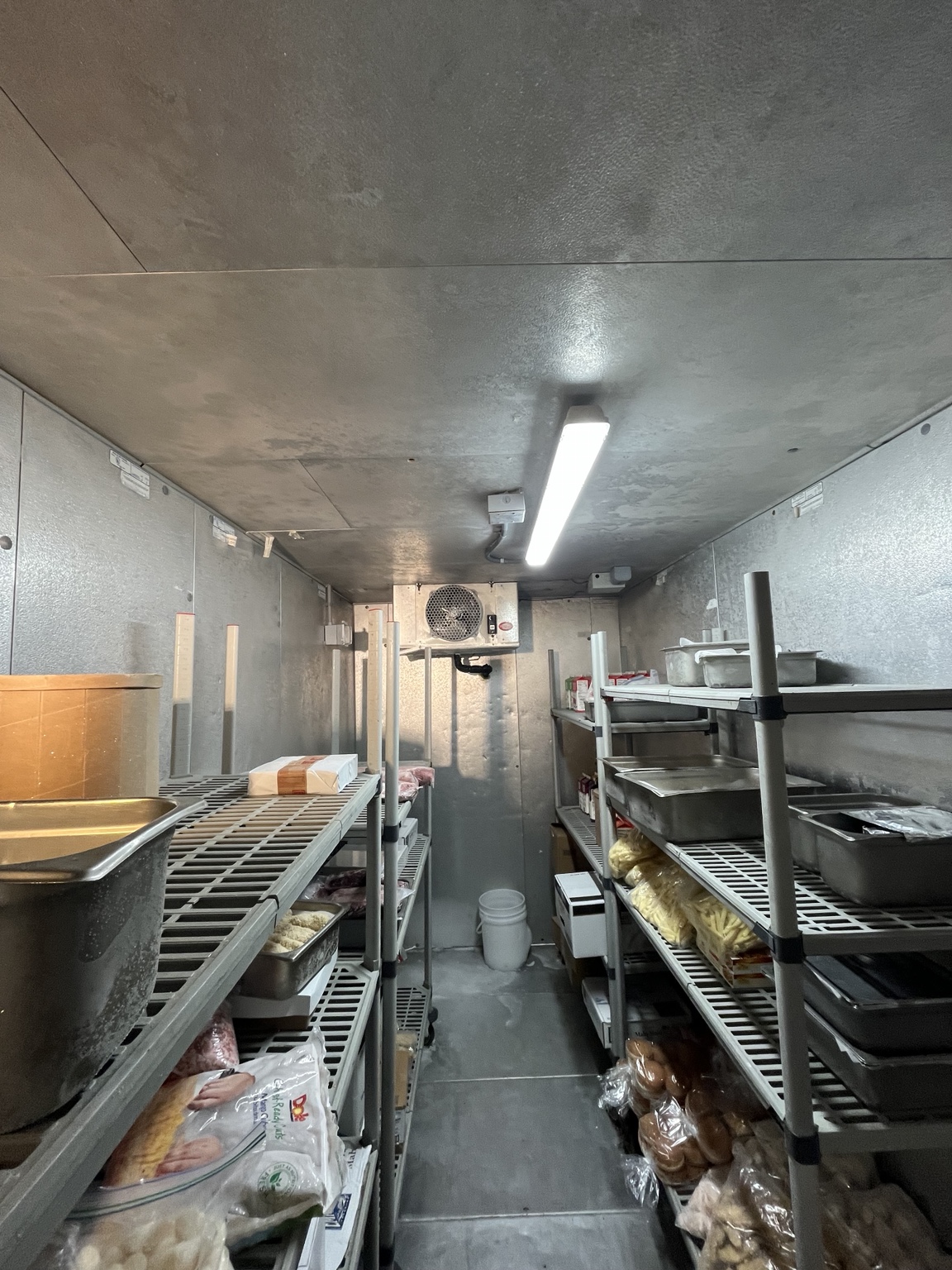 LED linear light operating inside commercial walk-in cooler